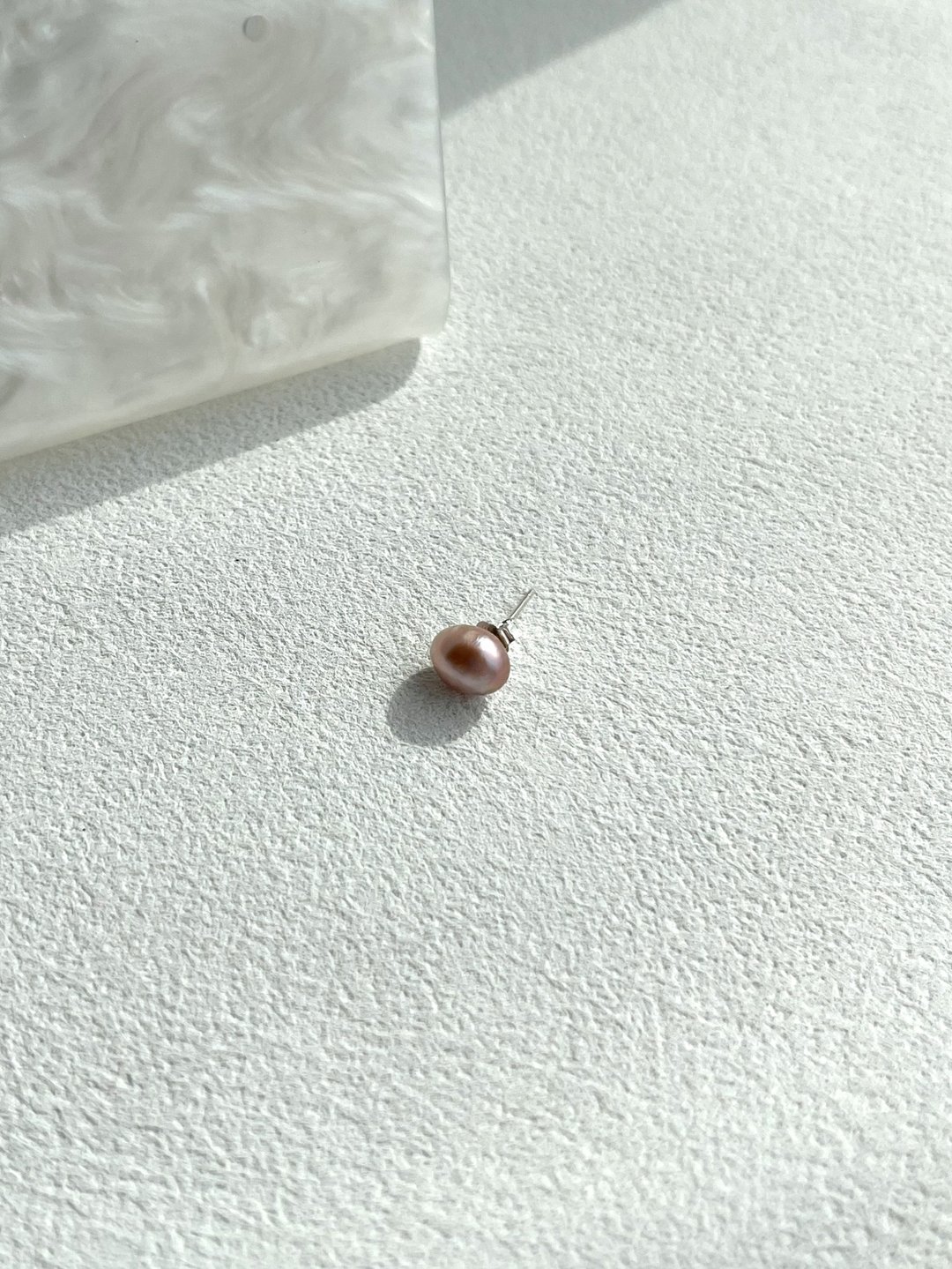 日常配搭天然淡水珍珠925纯银耳钉一图一物 - 耳环/耳夹 - 珍珠 