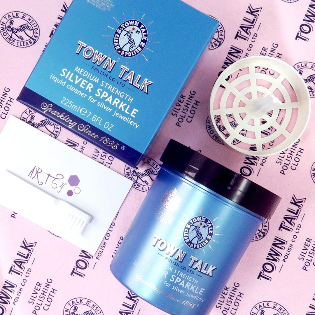 Town Talk 英国制 银器洁亮液 225ml 洗银水 洗银链耳环超好用 - 项链 - 其他材质 蓝色
