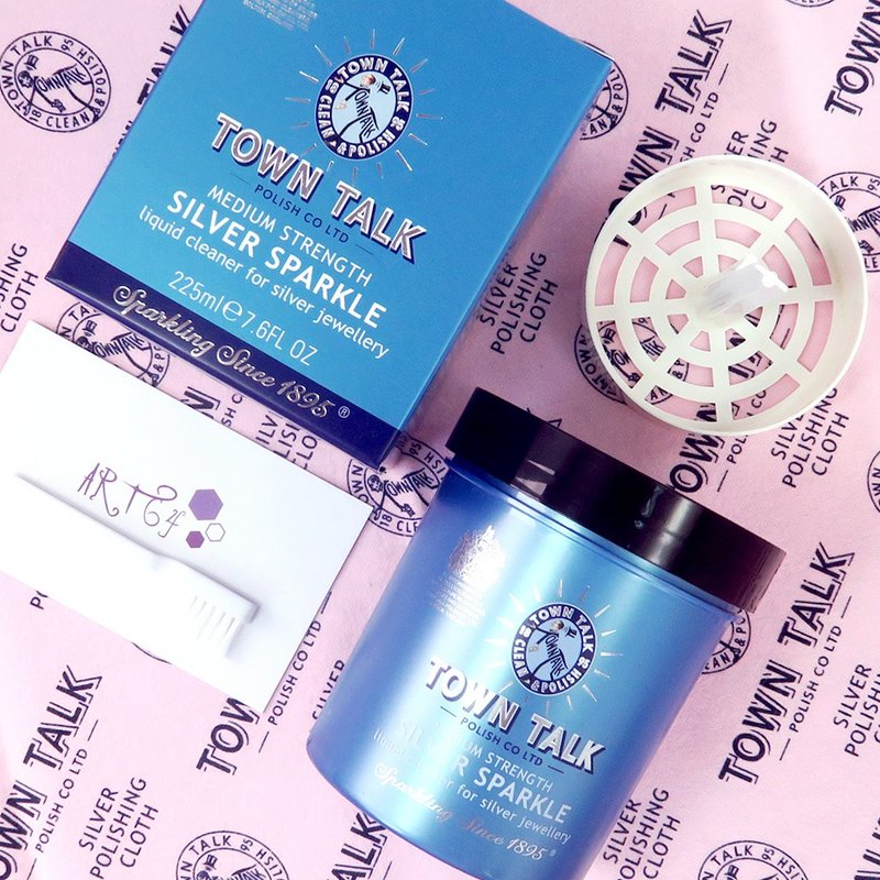 Town Talk 银器洁亮液 225ml 洗银水 链子/耳环专用 银饰深层清洁 - 项链 - 其他材质 蓝色