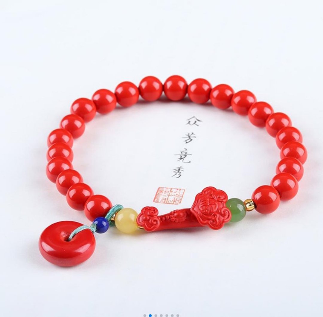 新款美货 天然原矿朱砂精品红砂如意手链  高含量95以上 - 手链/手环 - 宝石 