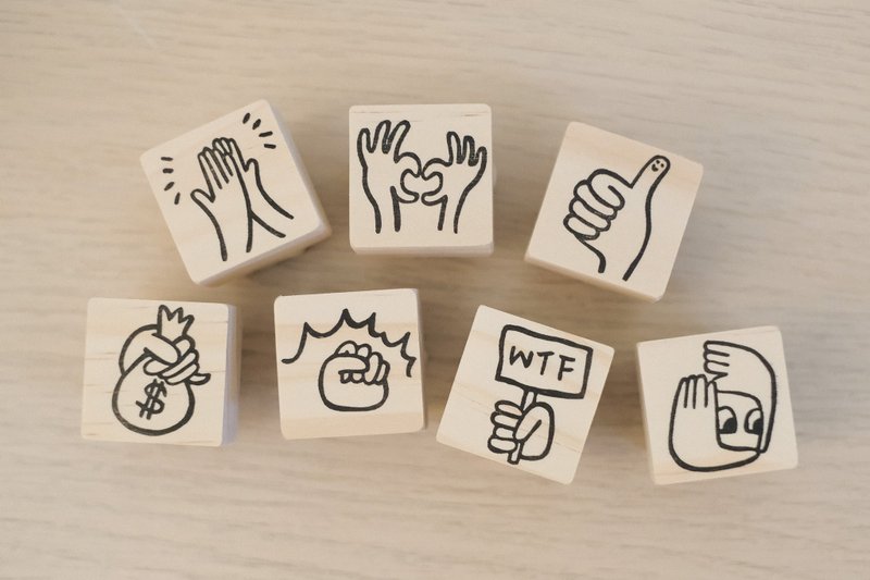 【手刻印章】手势系列 - 印章/印台 - 橡胶 