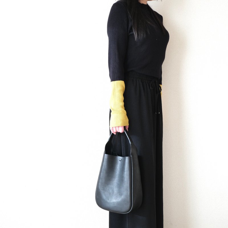 单柄托特包【lyn】 - 手提包/手提袋 - 真皮 黑色