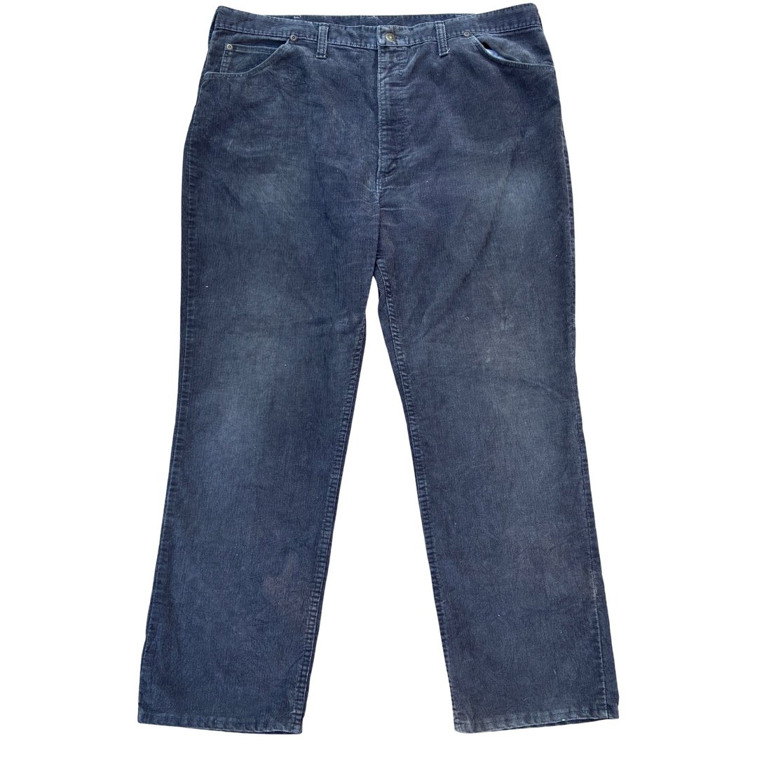 复古 70 年代 Wrangler 男士灯芯绒裤 黑色直筒裤 - 男士长裤 - 棉．麻 黑色