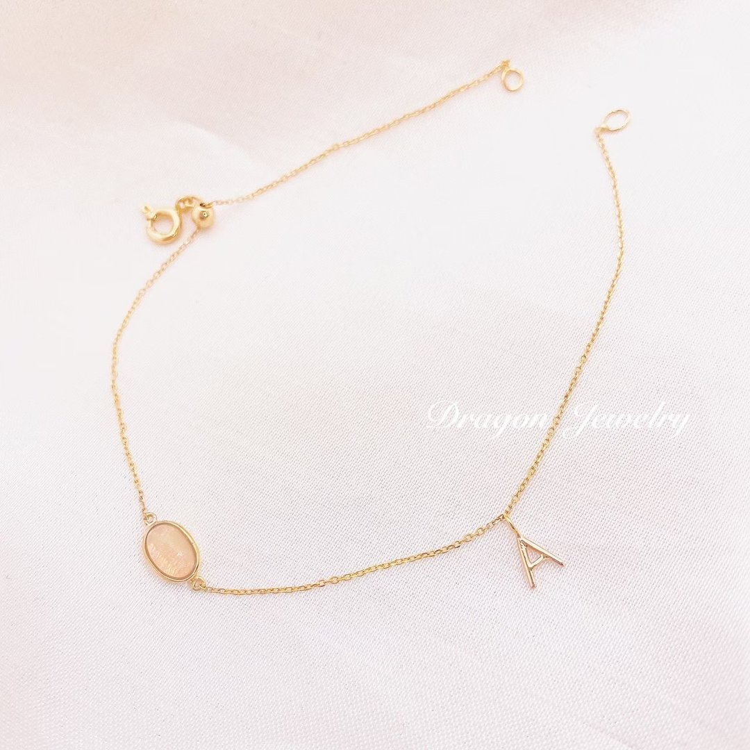 Dragon Jewelry 定制 18k诞生石 字母手链 - 手链/手环 - 贵金属 多色