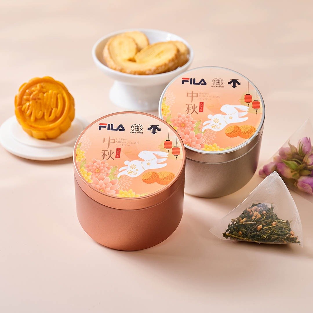 中秋礼物推荐 预算 30 内 - 圆形礼罐连封面 花果茶包 月饼 蝴蝶酥 - 茶 - 其他金属 橘色