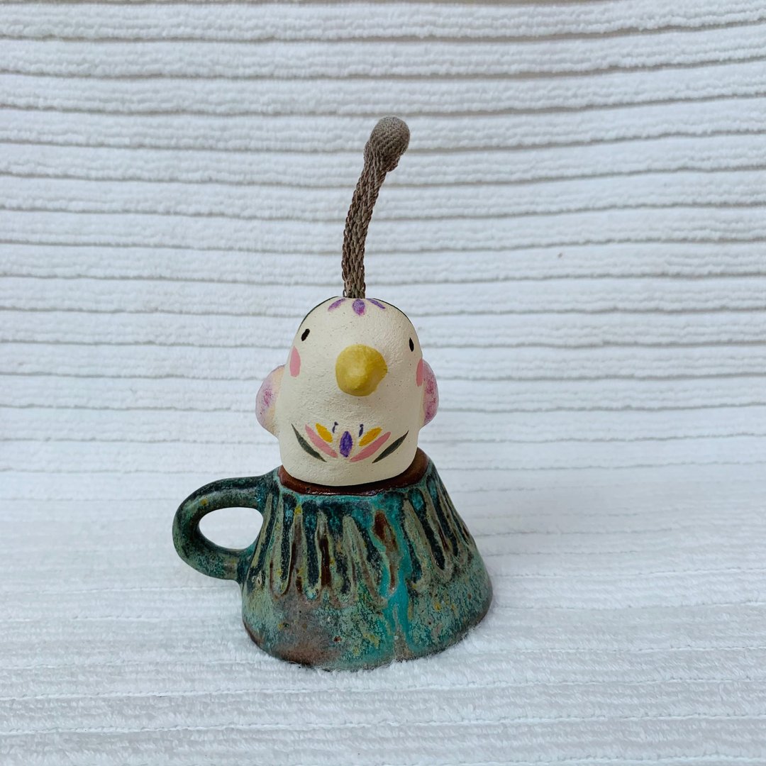 A Lu - 小鸟陶花器/摆饰/手做手绘/适合干燥花/仅此一件 - 花瓶/陶器 - 陶 多色