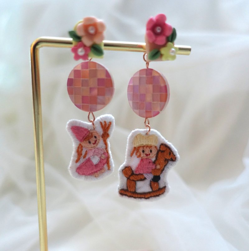 小仙子的粉红国度 - 耳环/耳夹 - 其他金属 