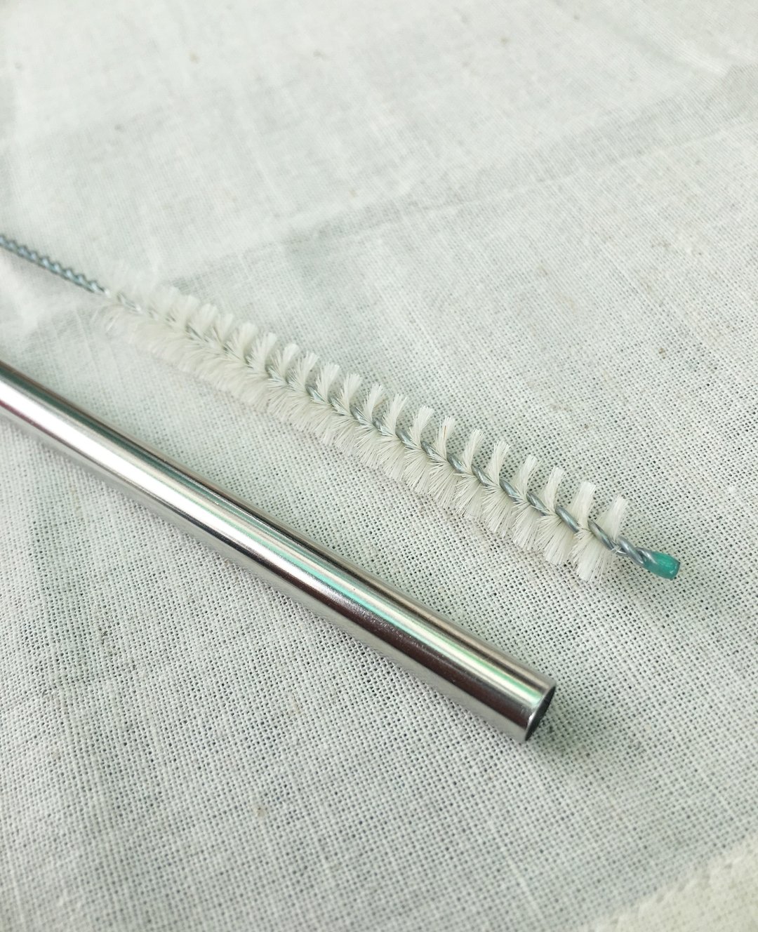 304不锈钢吸管 / 羊毛吸管刷 - 环保吸管 - 羊毛 白色