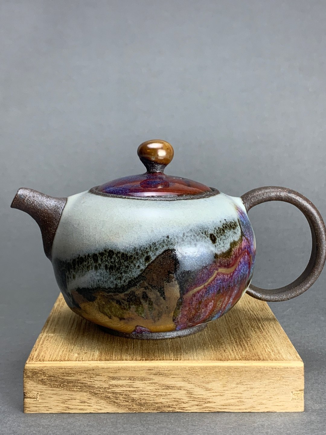 台湾【岩矿手作】岩矿山水壶210ml - 茶具/茶杯 - 陶 