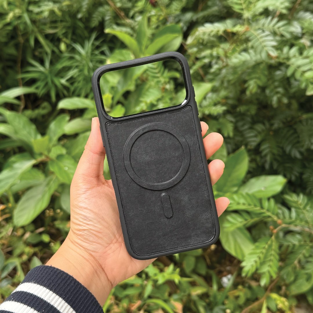 【iPhone磁吸电话壳】黑色磨砂牛皮/支持Magsafe/多款型号 - 手机壳/手机套 - 真皮 黑色