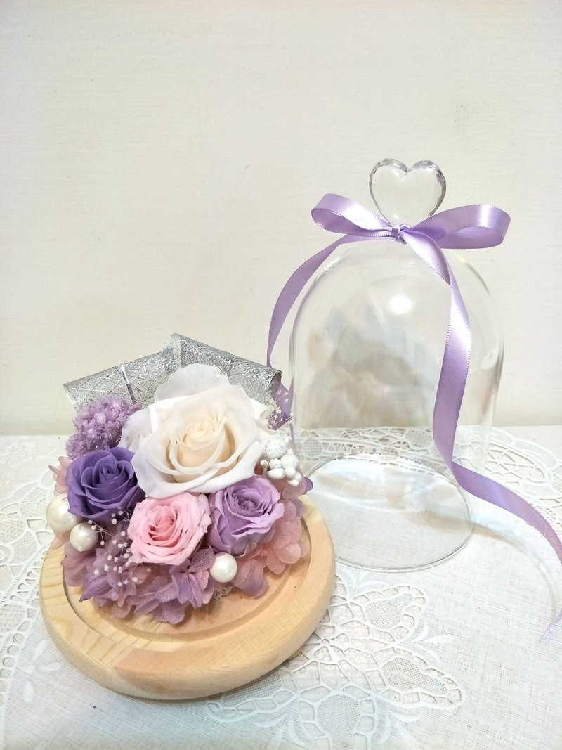 l 浪漫の夜 不凋花玻璃罩灯饰-优雅紫 l*不凋花*永生花*礼物 - 植栽/盆栽 - 植物．花 紫色