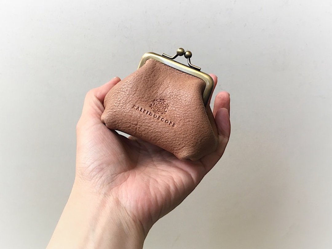 Himeji leather palm - 零钱包 - 真皮 卡其色
