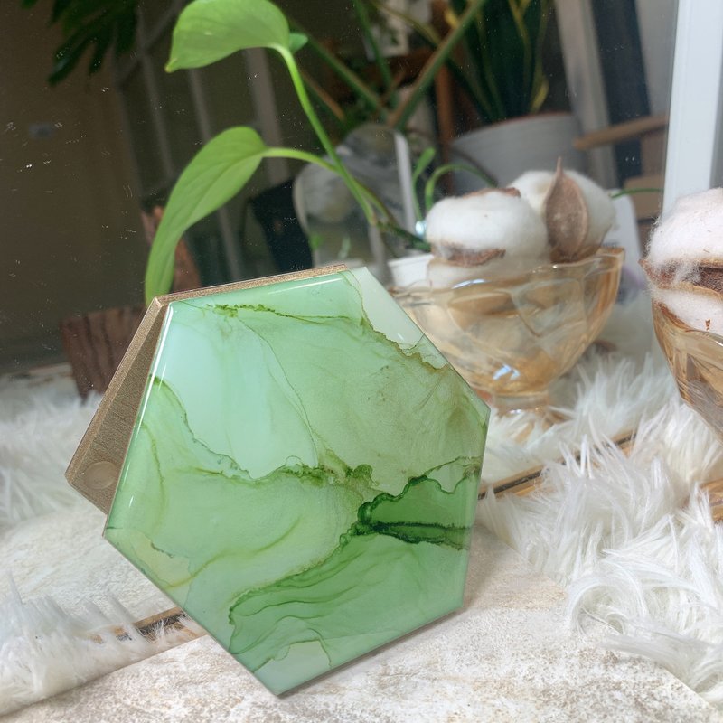 交换礼物 杯垫 居家生活 送礼 手工杯垫 独一无二/酒精墨水艺术 - 杯垫 - 其他材质 多色