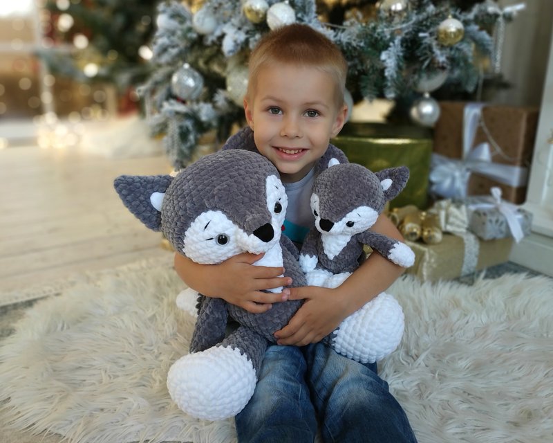 WOLF CROCHET 2IN1 PATTERNS, AMIGURUMI WOODLAND STUFFED ANIMALS PLUSH BABY TOY - Logo 设计/图案设计 - 其他材质 