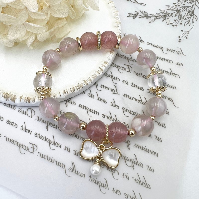 樱花玛瑙  草莓晶 · 抚慰心境 疗愈心轮 - 手链/手环 - 水晶 