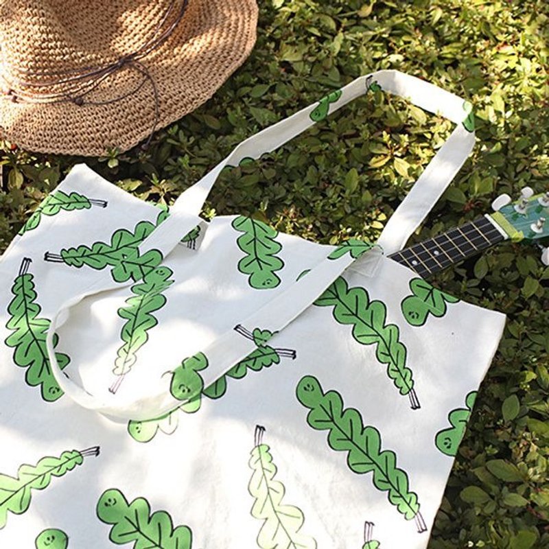 Dessin-Livework-JAM JAM森林棉质购物袋-叶子,LWK36715 - 手提包/手提袋 - 棉．麻 绿色