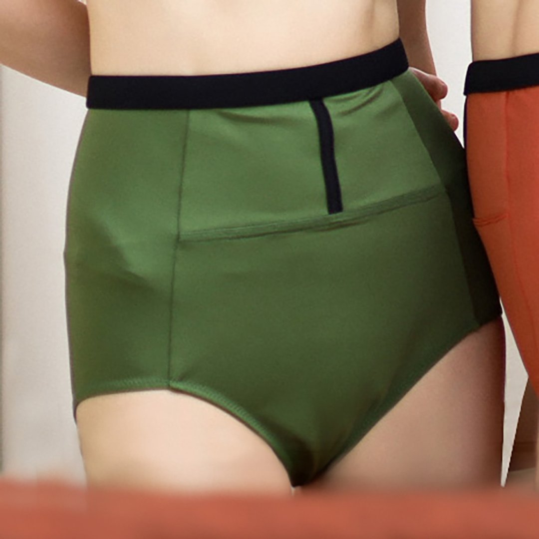 Essential high-waist bottom – 铜/泳衣 (单独出售) 076COPP - 女装泳衣/比基尼 - 尼龙 绿色