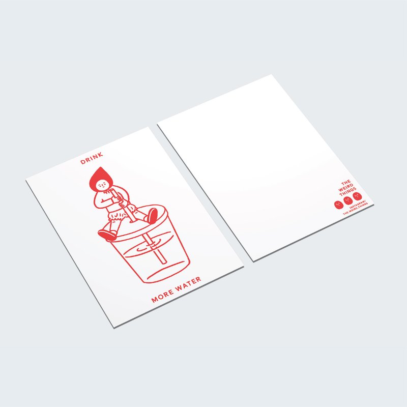 DRINK MORE WATER 明信片 - 卡片/明信片 - 纸 白色