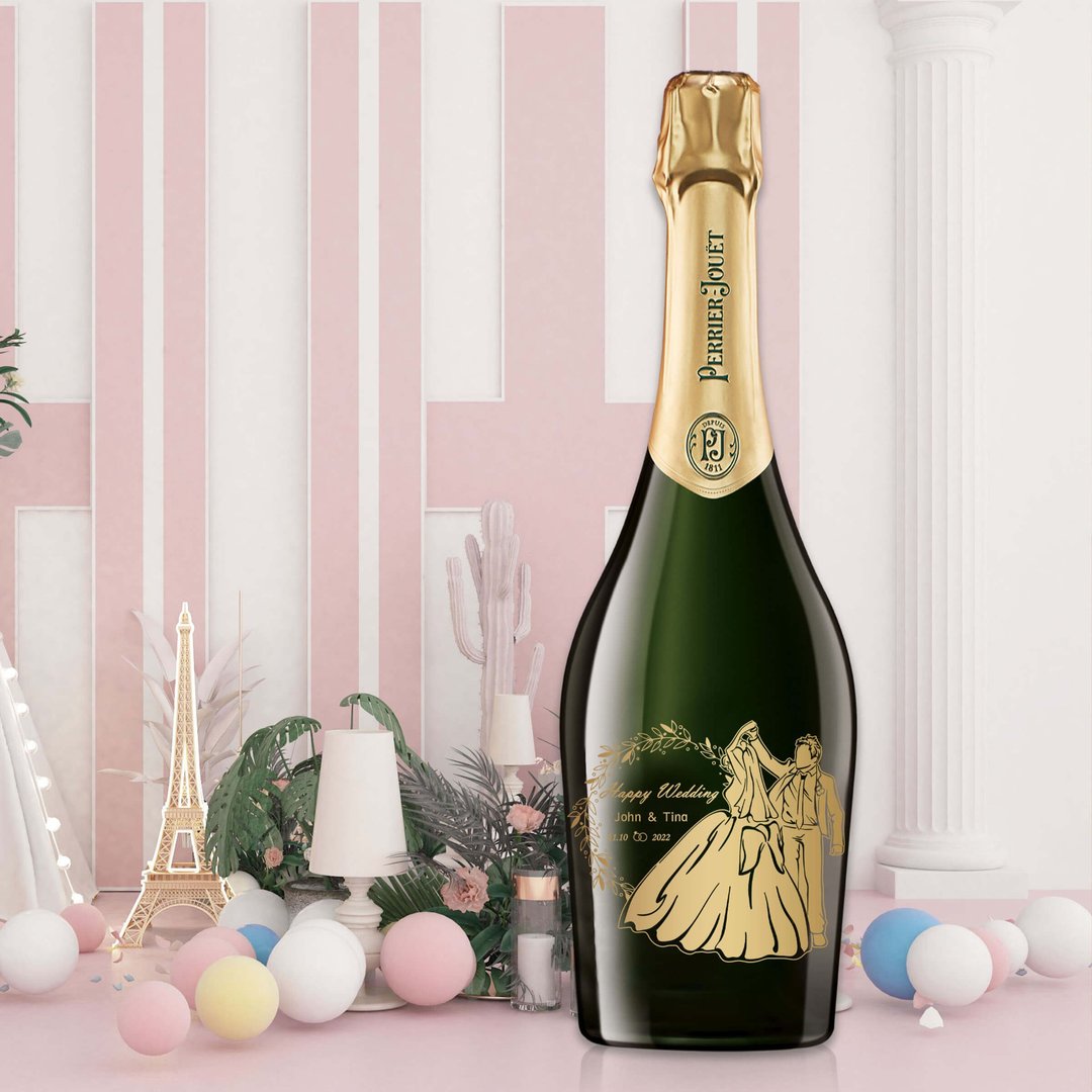 Perrier-Jouët 巴黎之花庆贺新婚 结婚礼物香槟套装定制化雕刻 - 酒类 - 玻璃 