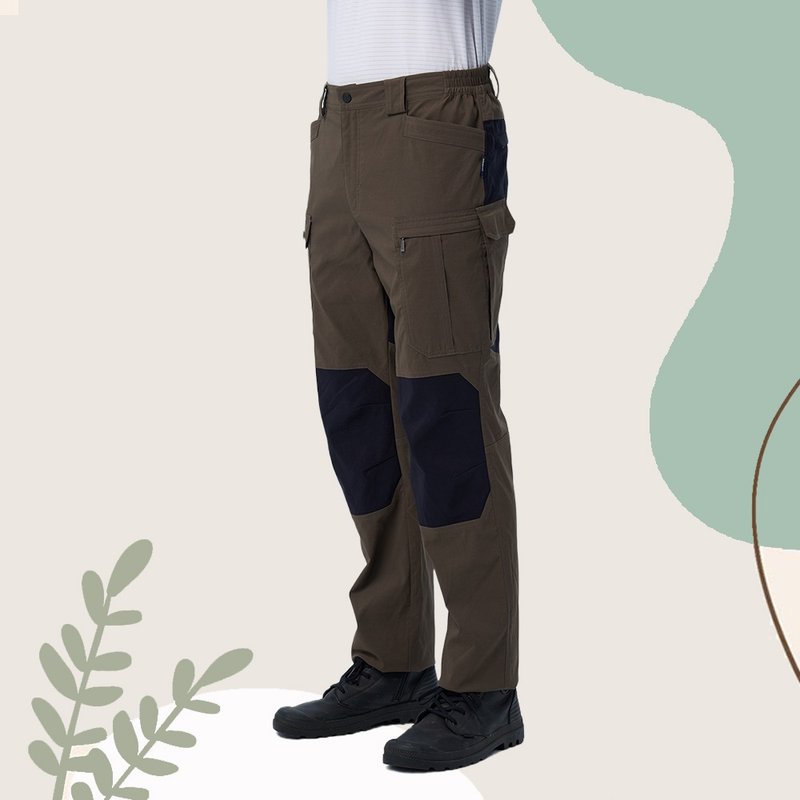 【Wildland 荒野】弹性抗UV多袋拼接工装裤 男 0B11316-105摩卡色 - 男士长裤 - 聚酯纤维 咖啡色