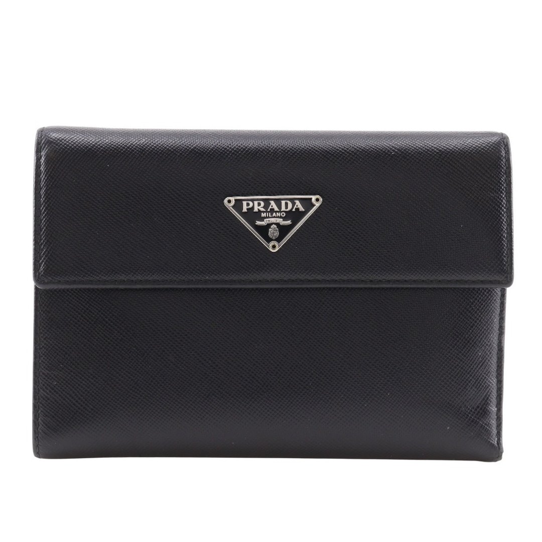 【日本直送】PRADA 普拉达 双折式皮夹 M510A Saffiano 防刮牛皮 NERO 黑 女仕【二手】 - 皮夹/钱包 - 真皮 黑色