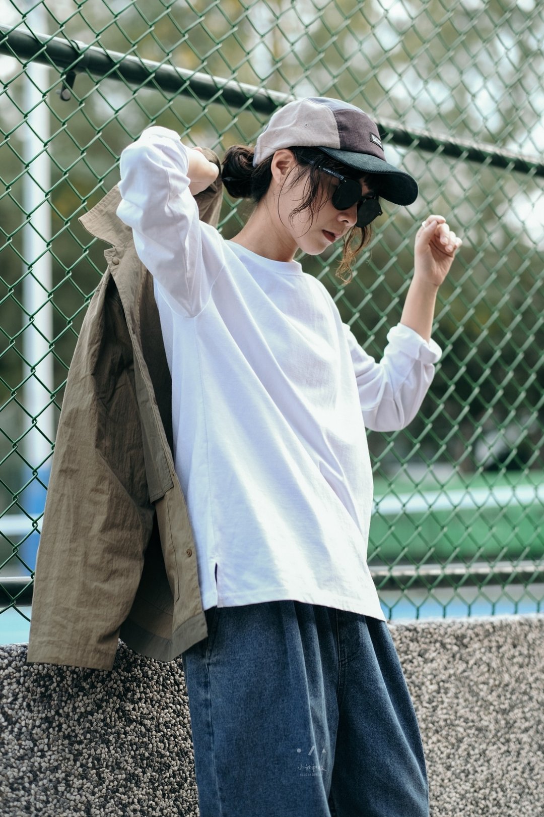 黑白灰底片TEE长袖 - 3色 - 白 - 女装 T 恤 - 棉．麻 白色