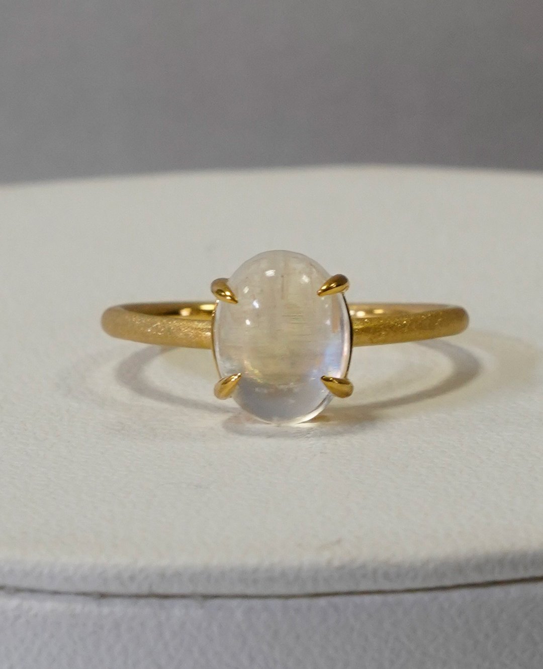 SV Moonstone cabochon ring 月光石蛋面戒指 - 戒指 - 其他金属 白色