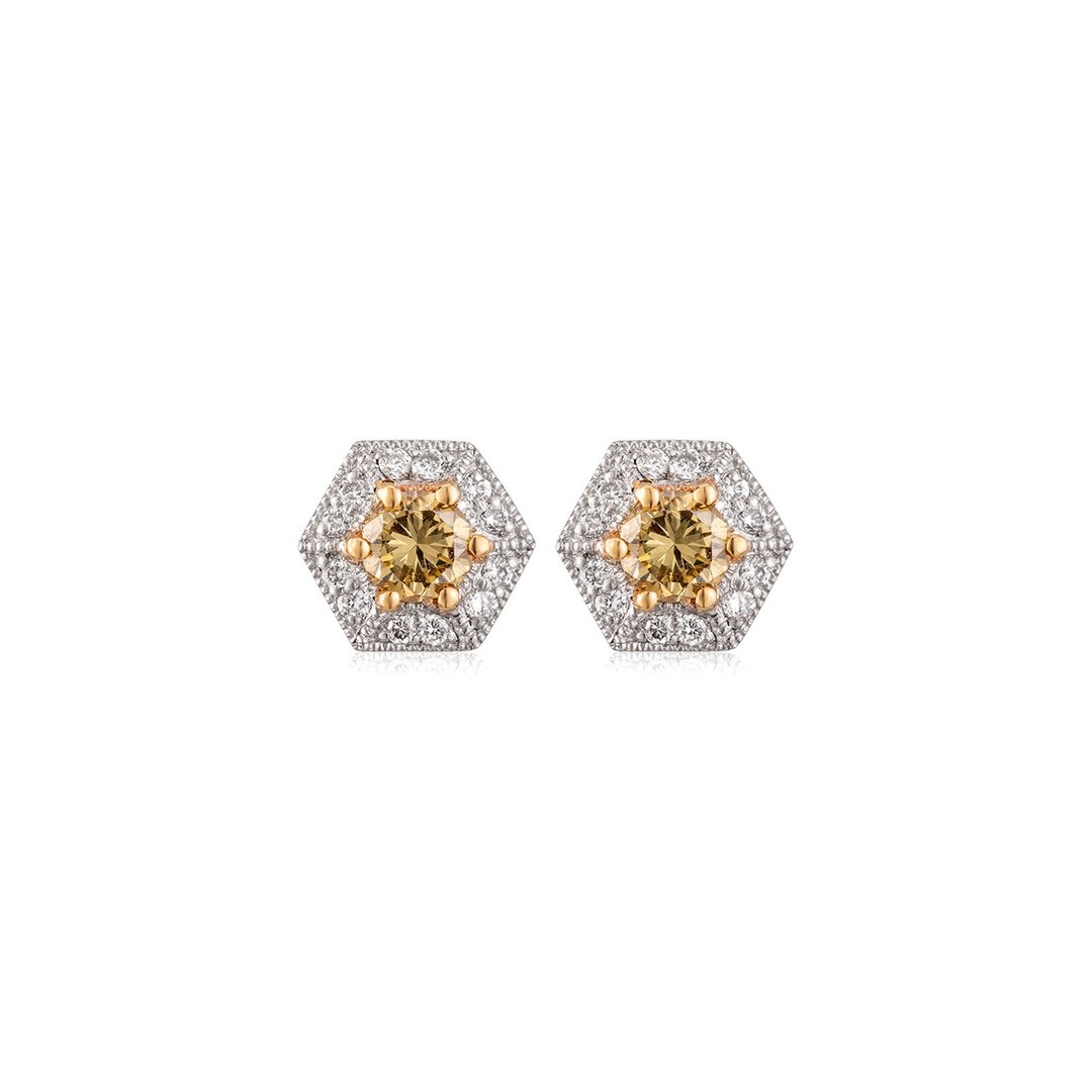 Arte Vitta Beekeeper Abella Signature 黄钻黄金耳环 - 耳环/耳夹 - 贵金属 黄色