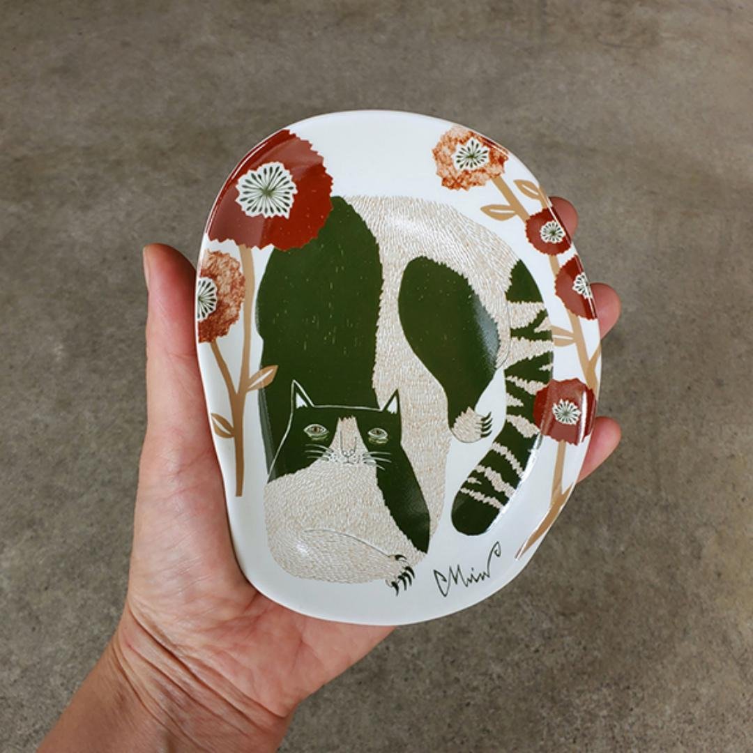 地球树公平贸易fair trade --  MORITA MIW 插画家小碟子(猫咪) - 浅碟/小碟子 - 瓷 