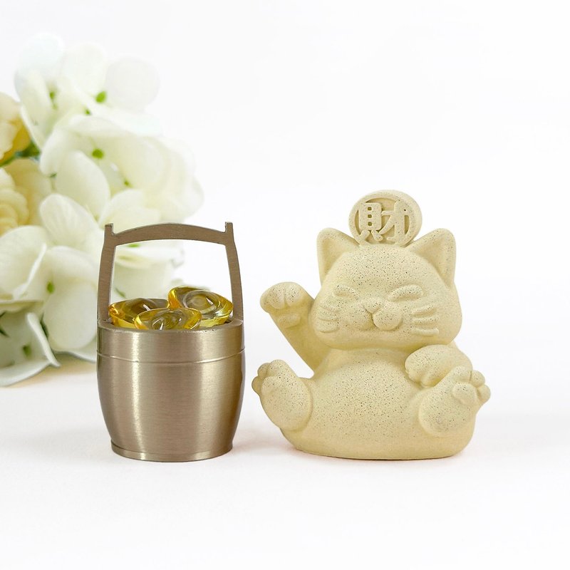 【快速出货】环保水泥招财猫 旺福猫。旺财猫 | 摆饰 疗愈公仔 - 摆饰 - 水泥 多色