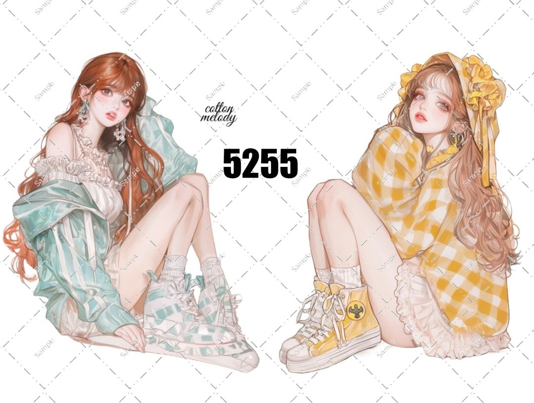 original sticker no.5255 人物贴纸 原创贴纸 原创人物贴纸 装饰贴纸 cotton melody - 贴纸 - 纸 