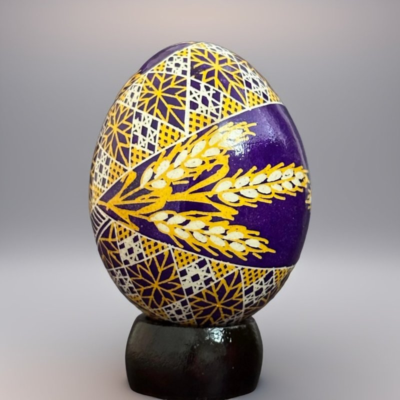 乌克兰复活节彩蛋 真鸡彩蛋 手绘蛋壳 胡特尔彩蛋 - 摆饰 - 其他材质 紫色