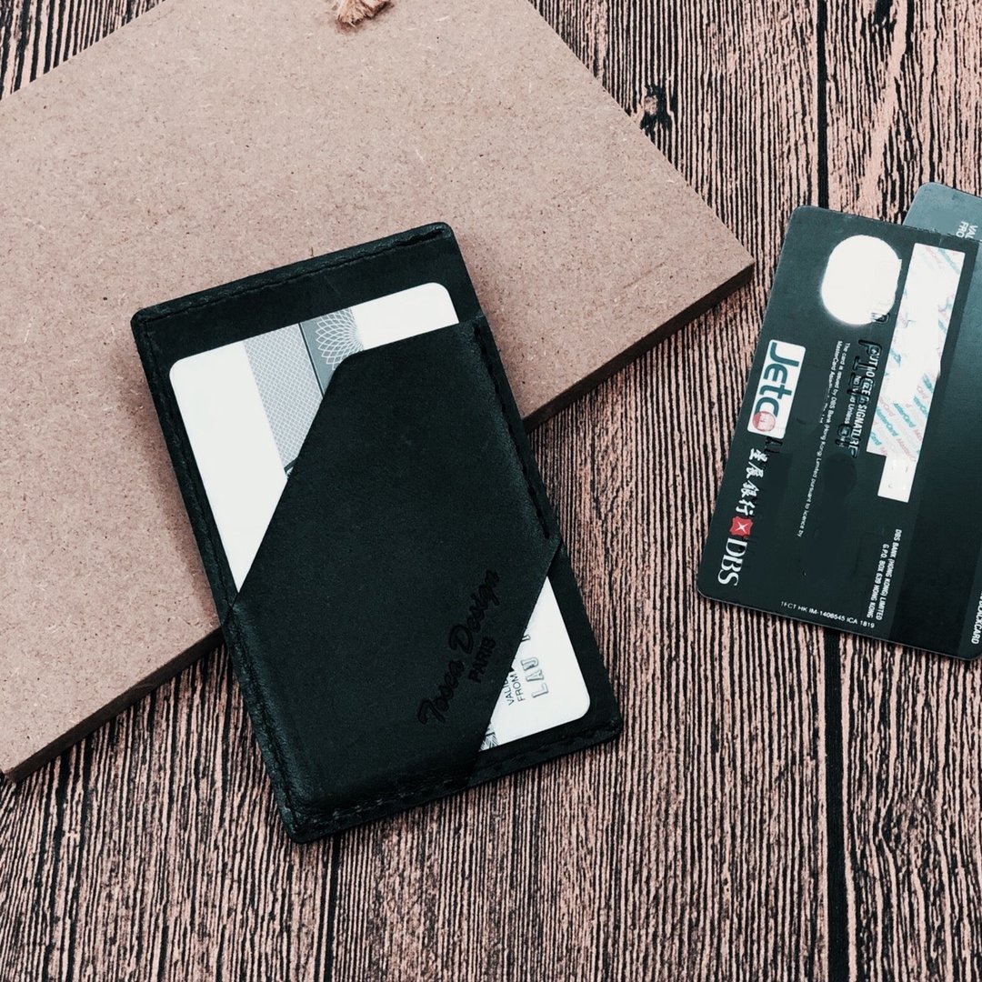 Tosca | Philippe Card Holder-信用卡/卡套/皮革卡套/真皮 - 黑 - 名片夹/名片盒 - 真皮 