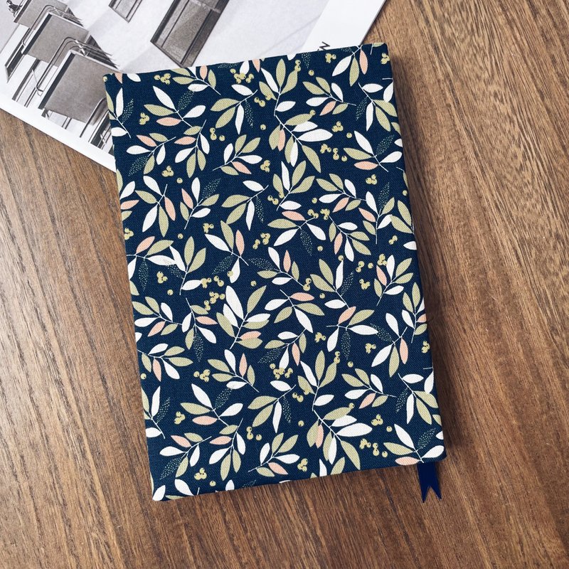 布书衣 布书套 叶子 植物 深蓝色 - 书衣/书套 - 棉．麻 蓝色