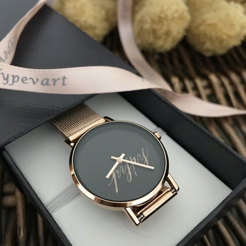 手写/ 书法/ 定制/ 个性化/ 腕表- 玫瑰金 - 女表 - 其他金属 金色