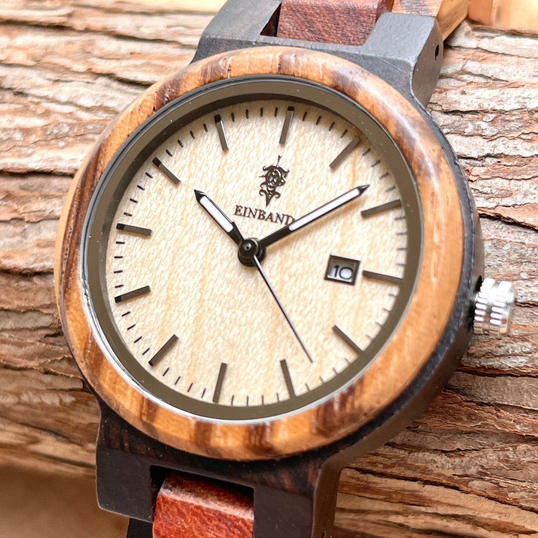 Schatz メイプル【32mm バンド15mm幅】ピンを付けて头のみ - 女表 - 木头 咖啡色