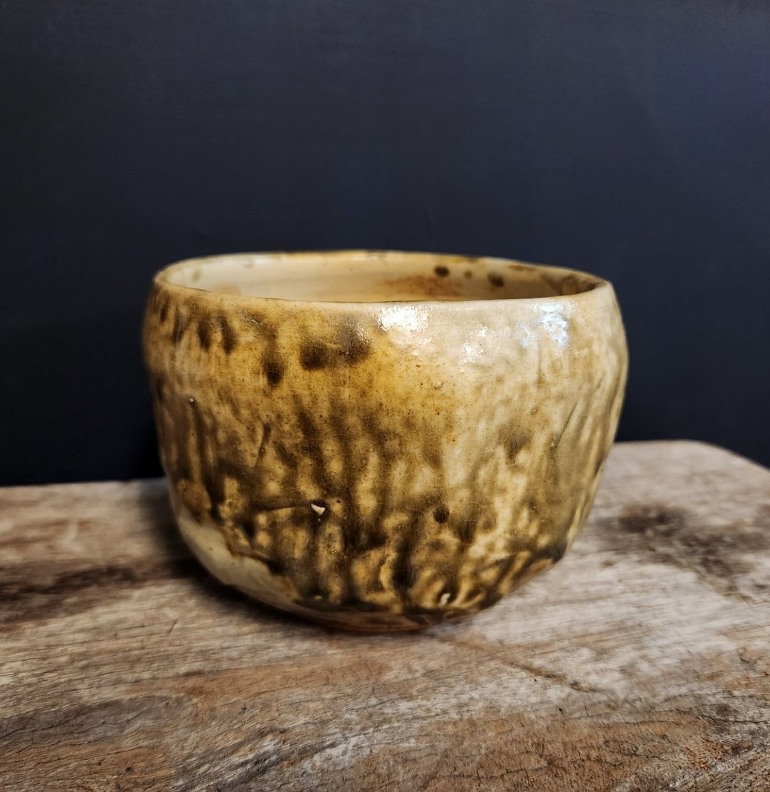 灰釉大茶碗 / 抹茶碗 / 手捧碗 - 茶具/茶杯 - 陶 黑色