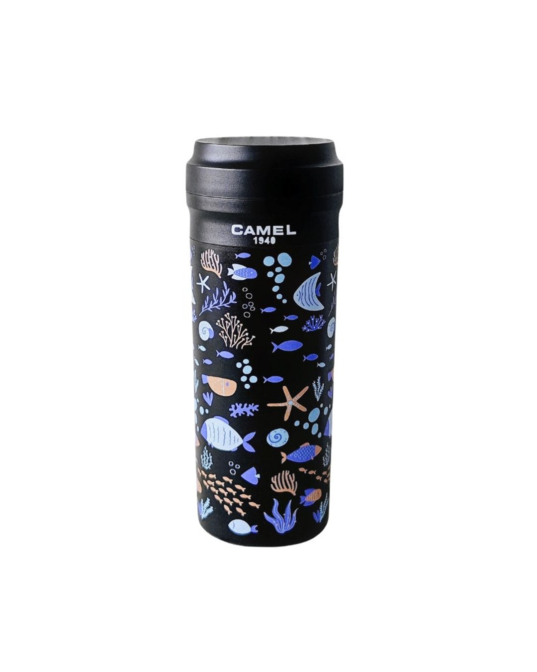 骆驼牌 350ml 玻璃胆真空保温杯胶壳胶盖 - 动物系列 (鱼 FH) - 保温瓶/保温杯 - 其他材质 黑色