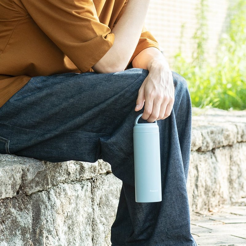 【孔雀Peacock】480ML 不锈钢保冷杯/保温杯/咖啡杯(手提式)-蓝 - 保温瓶/保温杯 - 不锈钢 蓝色