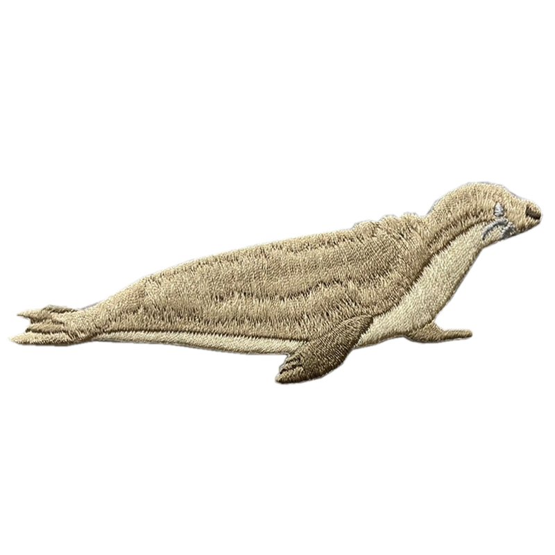 Novigo 已灭绝动物熨烫刺绣 / 加勒比僧海豹 - 徽章/别针 - 绣线 