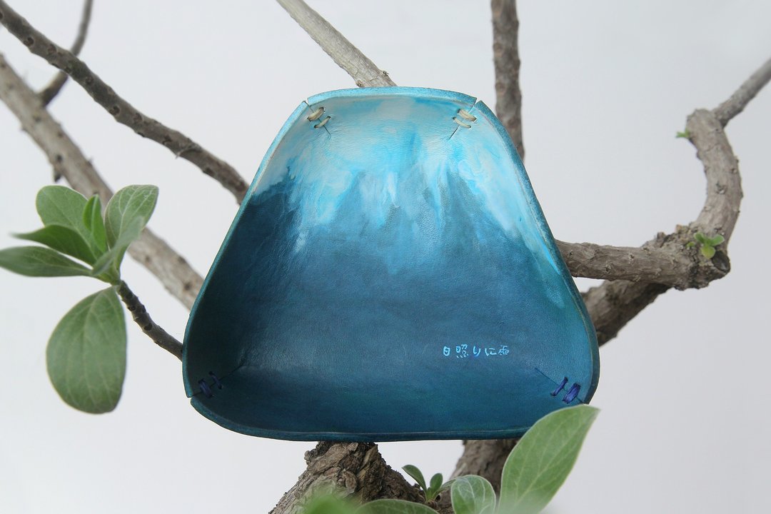 皮革富士山 置物盘/收纳盘/饰品盘 Leather Tray_蓝色 - 收纳用品 - 真皮 蓝色