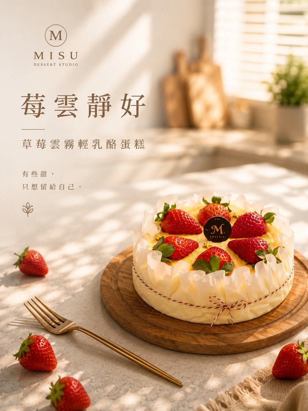 莓云静好 6 寸草莓云朵轻奶酪蛋糕 Strawberry Soft Cheese Cake - 蛋糕/甜点 - 新鲜食材 