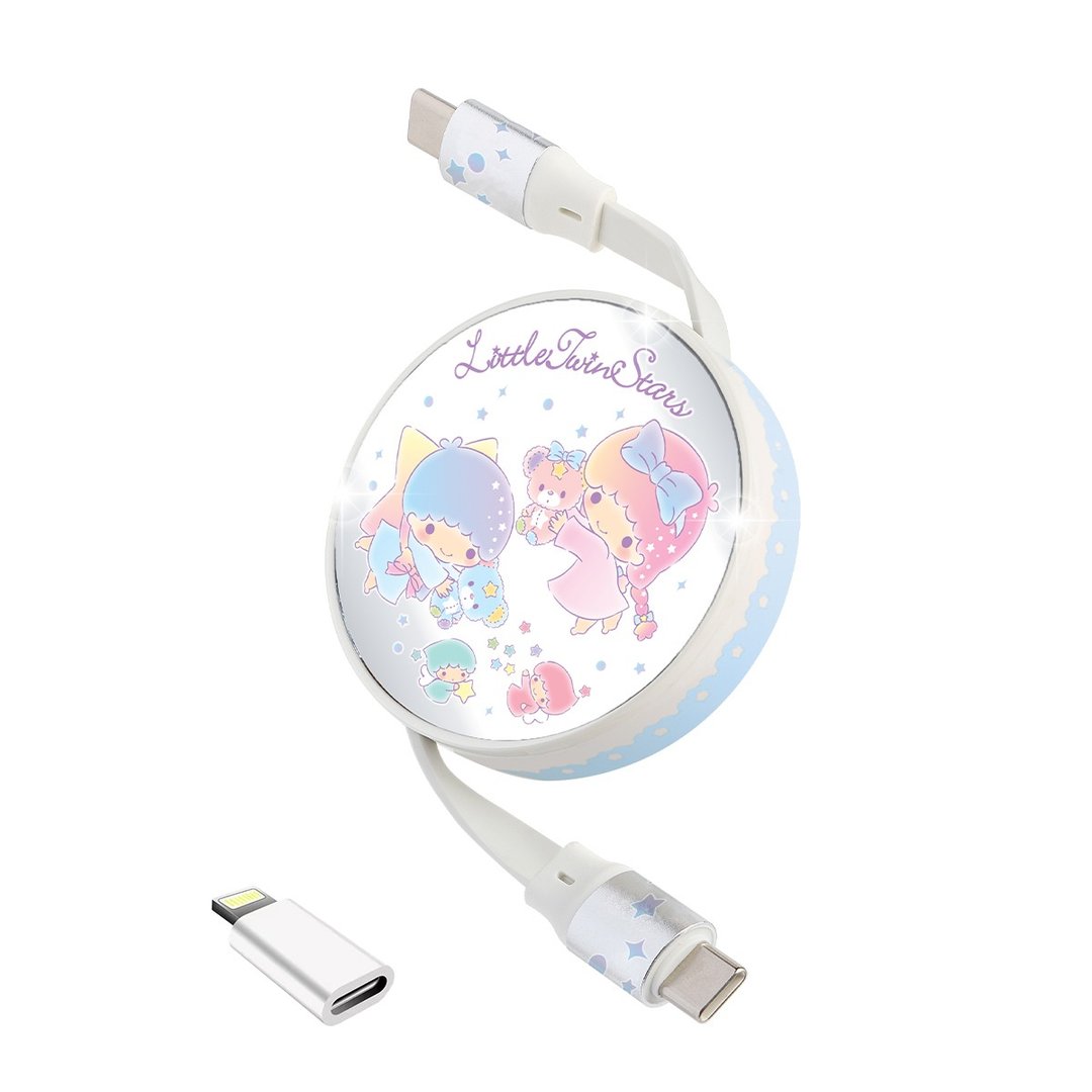 自动伸缩USB-C数据充电线 – Little Twin Stars - 充电宝/传输线 - 塑料 银色