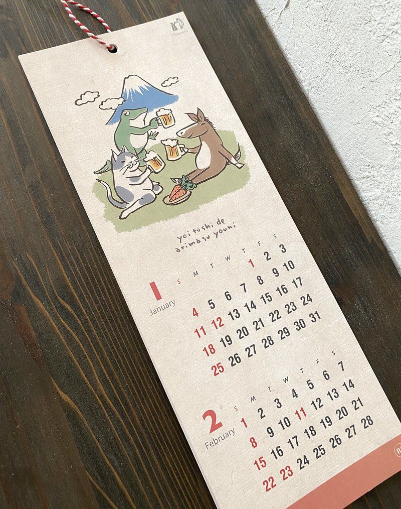 【预售】猫咪与青蛙的 2026 年历 - 年历/台历 - 纸 白色