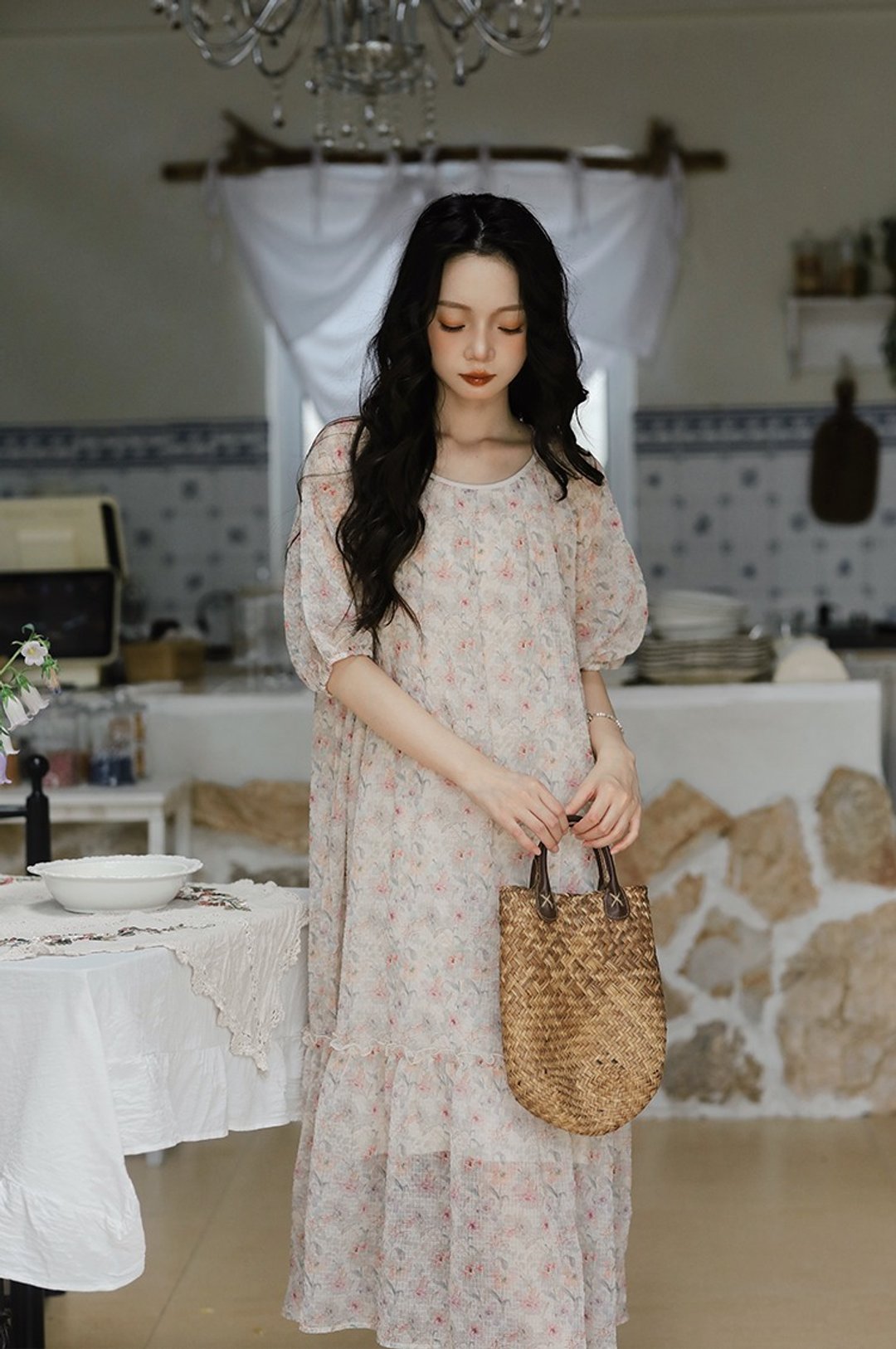 法式复古 仙女风浪漫长款连身裙 - 洋装/连衣裙 - 其他材质 