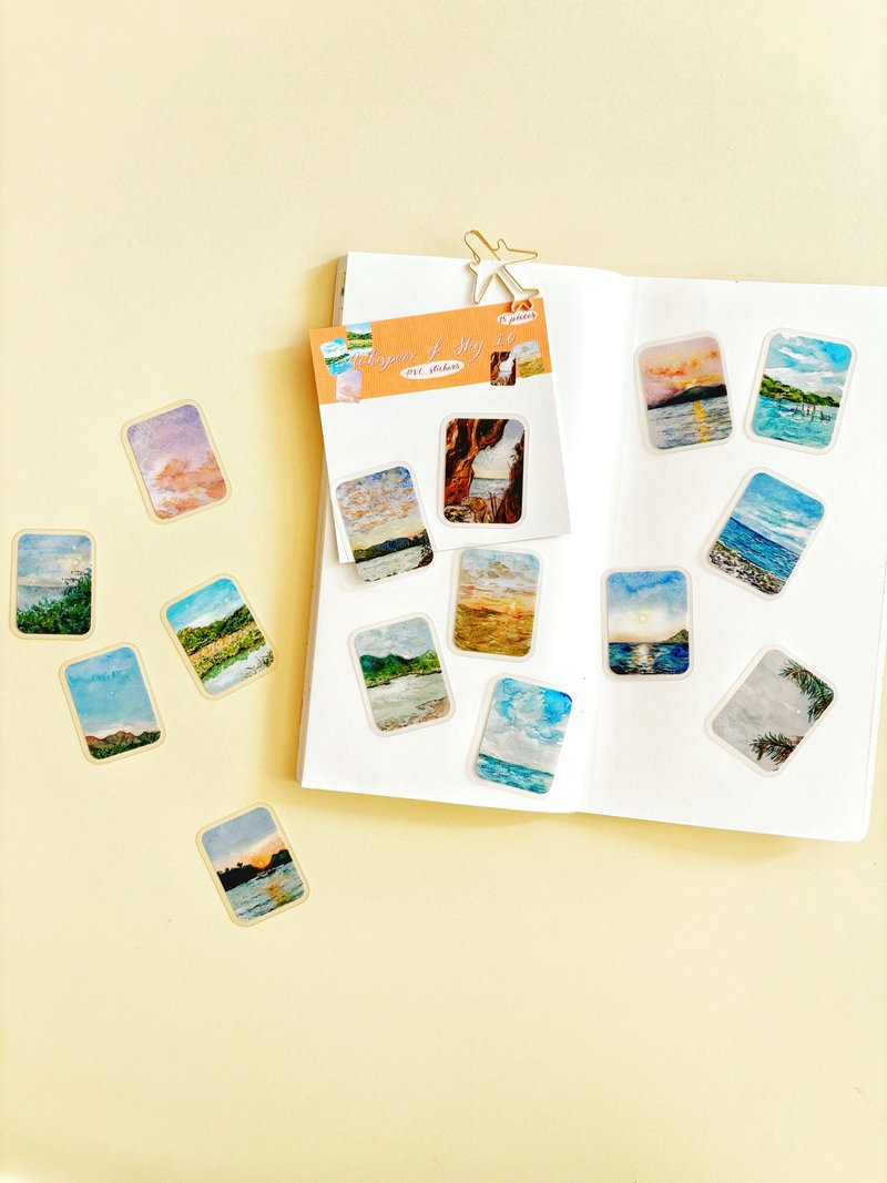 Mstandforc 天空絮语系列 1.0 透明贴纸 一组15张 - 贴纸 - 纸 多色