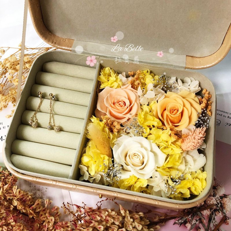 24hr出货 蜜桃色饰品花盒/干燥花/饰品花盒/首饰盒 - 收纳用品 - 植物．花 橘色