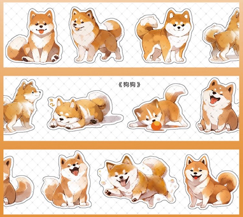 狗狗 PET 纸胶带 - 纸胶带 - 其他材质 多色