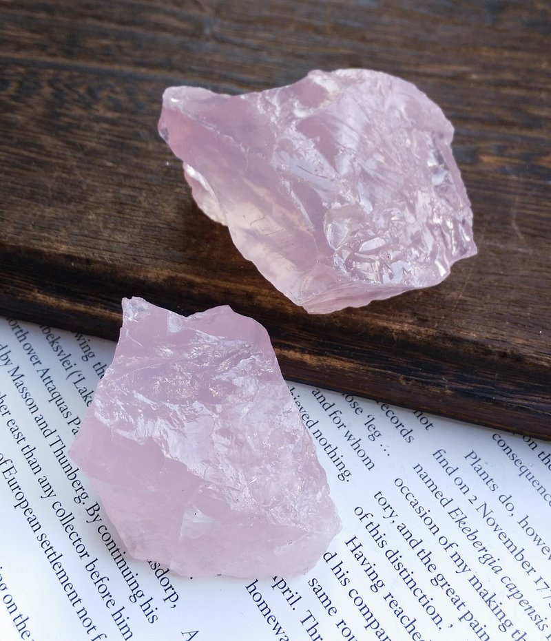 Rose Quartz  莫桑比克产地 天然粉晶  原石 原矿 一组2块 - 摆饰 - 其他材质 