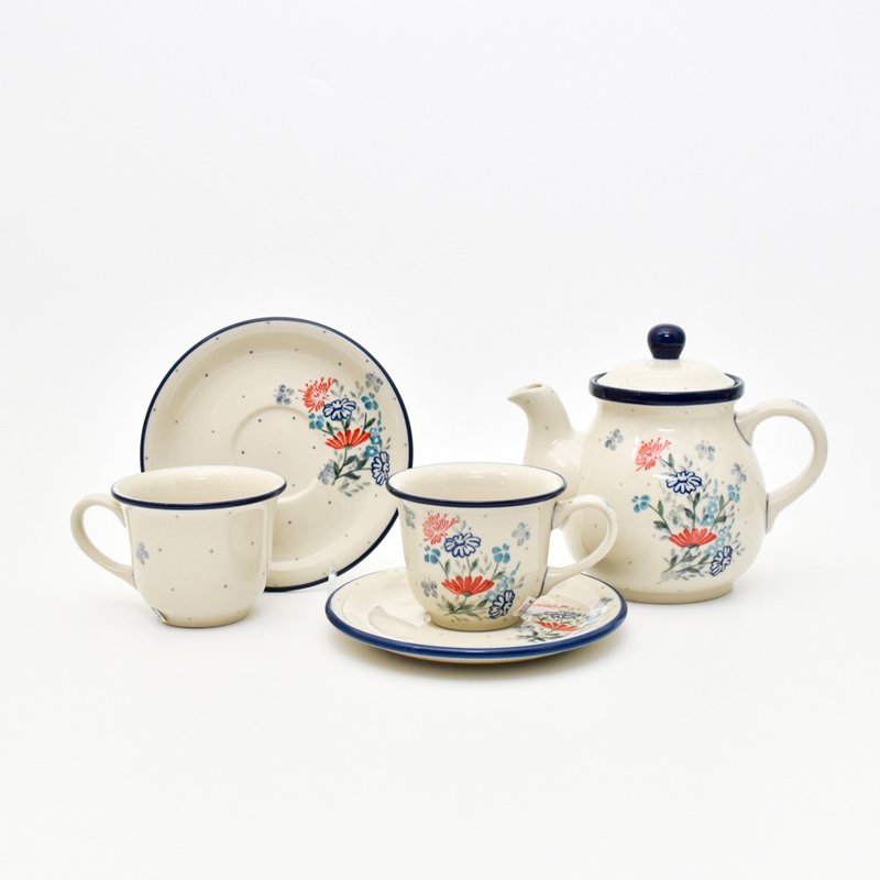 波兰手工陶杯壶组(1壶2杯组) - 茶具/茶杯 - 陶 